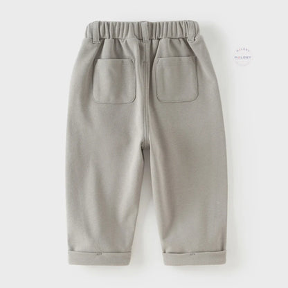Pantalon cargo poches plaquées enfant garçon gris, vêtement enfant maroc - MALOBY