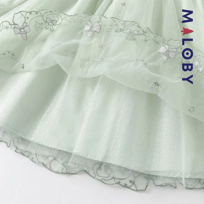 Robe star col claudine- Vert