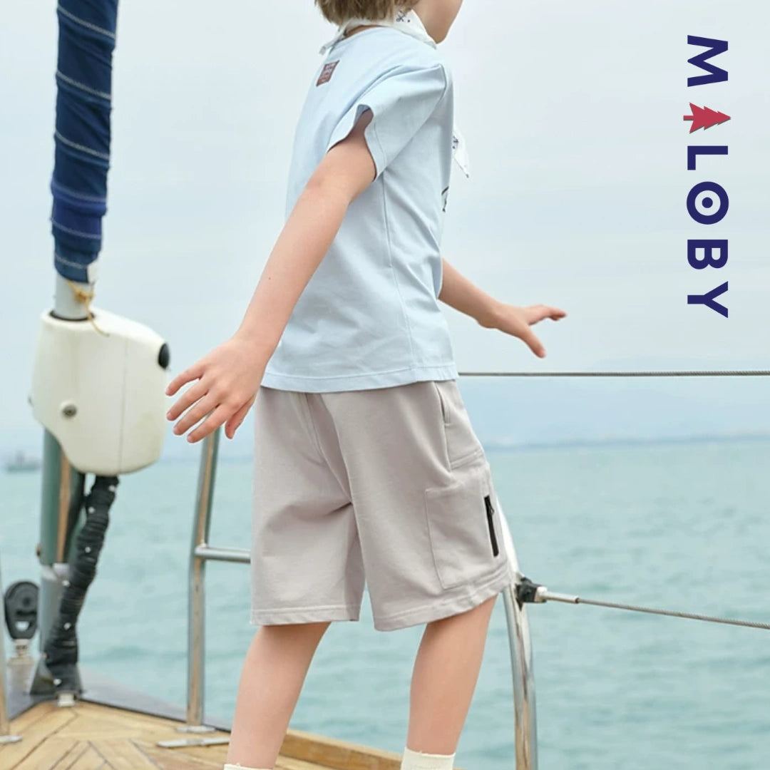 Short sport enfant garçon -Kaki clair