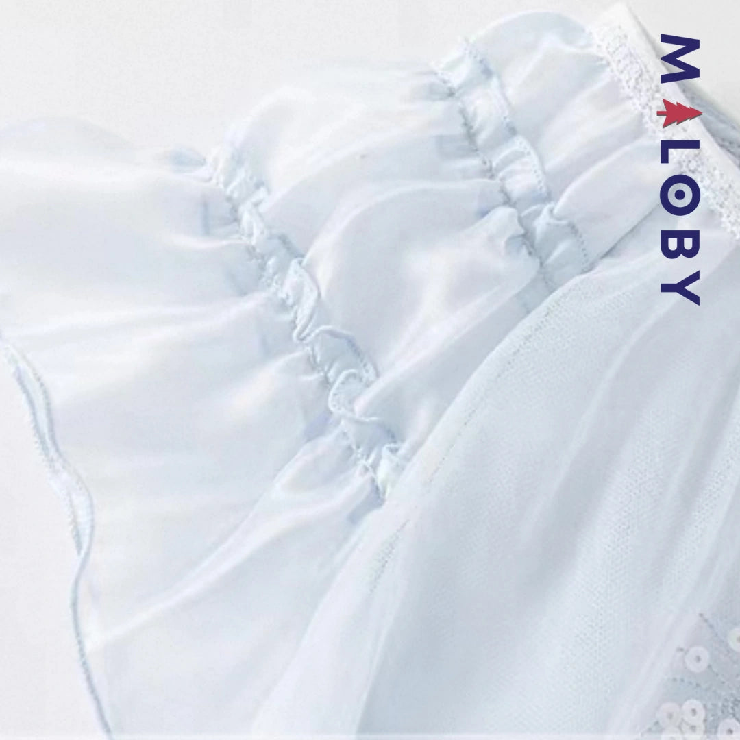Robe de princesse à manches papillon -Bleu ciel