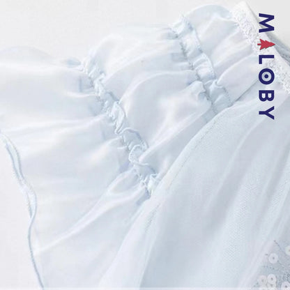 Robe de princesse à manches papillon -Bleu ciel