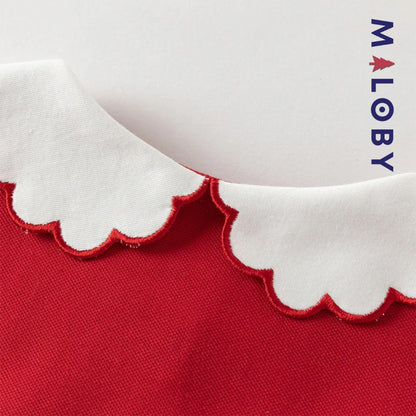 Robe polo motif papillon enfant fille -Rouge -robes et ensembles pour filles, bébés et garcons - MALOBY