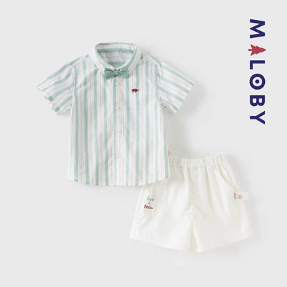 Ensemble cérémonie 2 pièces enfant garçon-rayé