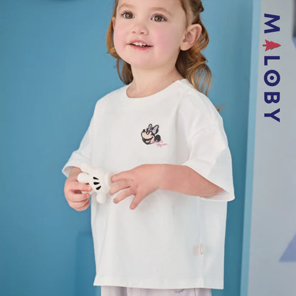 T-shirts antibactériens et anti-acariens motif Disney enfant fille- Blanc