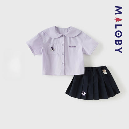 Ensemble kuromi Jupon plissé+chemise enfant fille -Violet