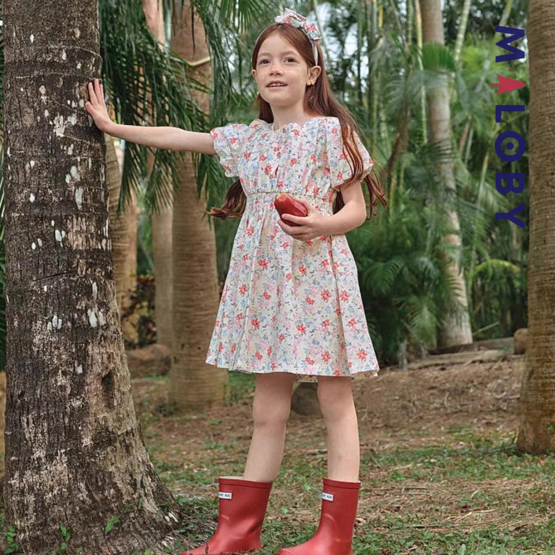 Robe fleurie manches courtes enfant fille- Floral