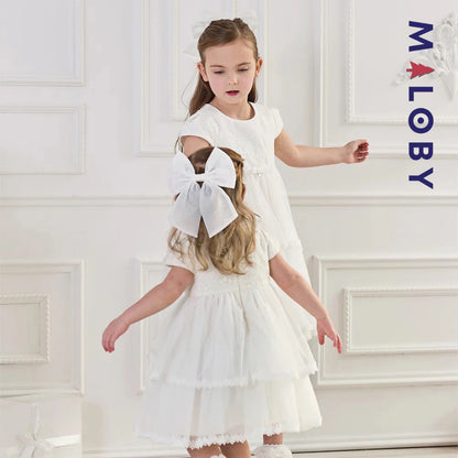 Robe haute couture de cérémonie enfant fille -Blanc
