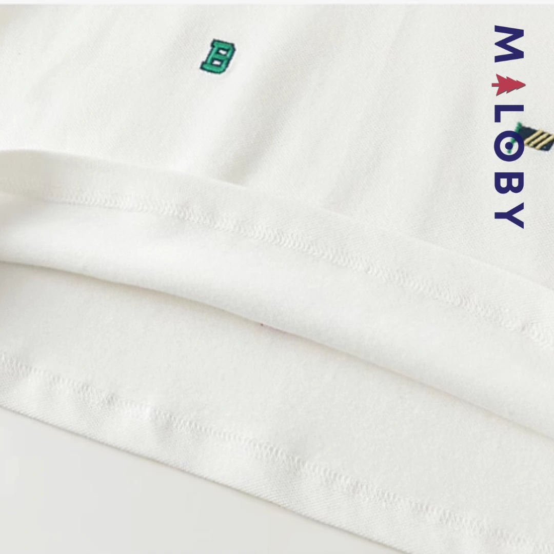 Polo manches longues enfants garçon - Blanc -robes et ensembles pour filles, bébés et garcons - MALOBY