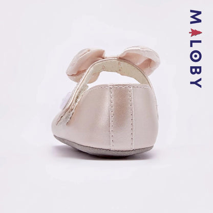 Chaussures premiers pas nœud floral- Fille -robes et ensembles pour filles, bébés et garcons - MALOBY