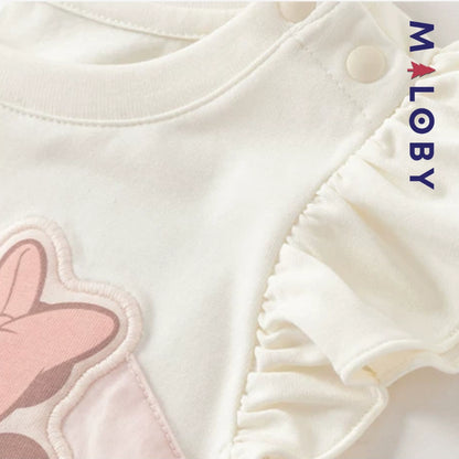 Robe Minnie bi-matière pour été enfant fille -Rose