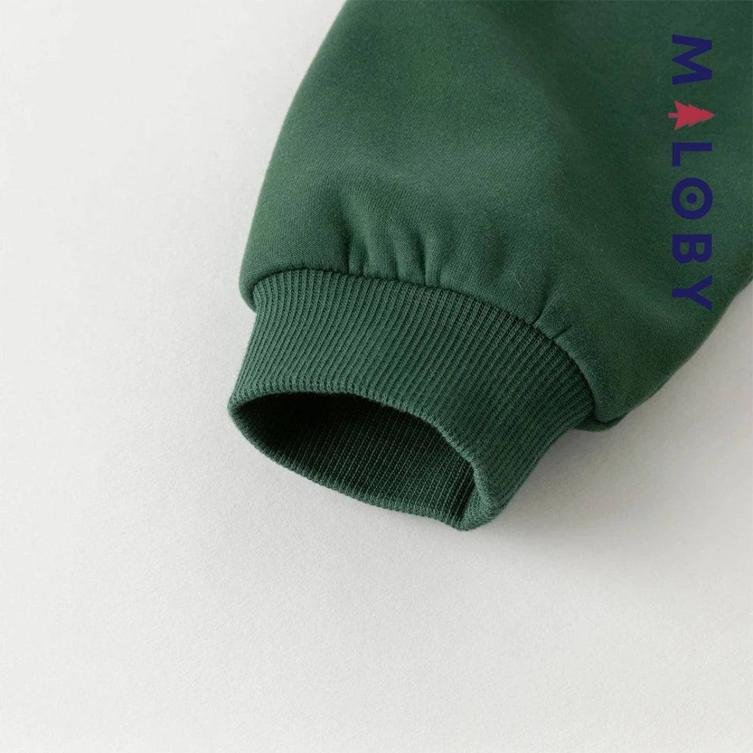 sweat à capuche doublé sherpa enfant garçon- vert