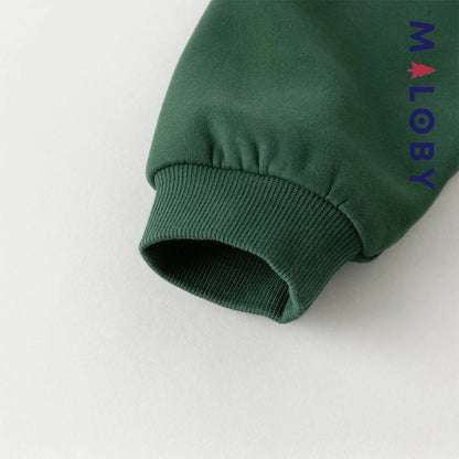 sweat à capuche doublé sherpa enfant garçon- vert