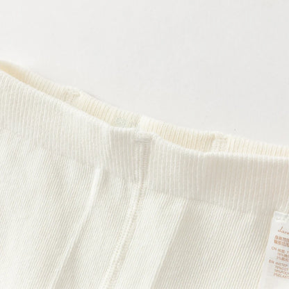 Collants épais brodés fleur enfant fille beige, vêtement enfant maroc - MALOBY