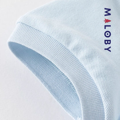 Robe polo manches courtes enfant fille- bleu ciel