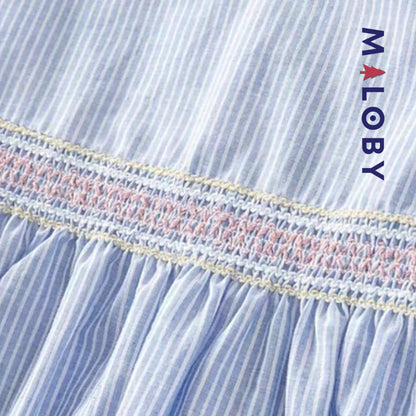 Robe d'été col claudine- Rayée