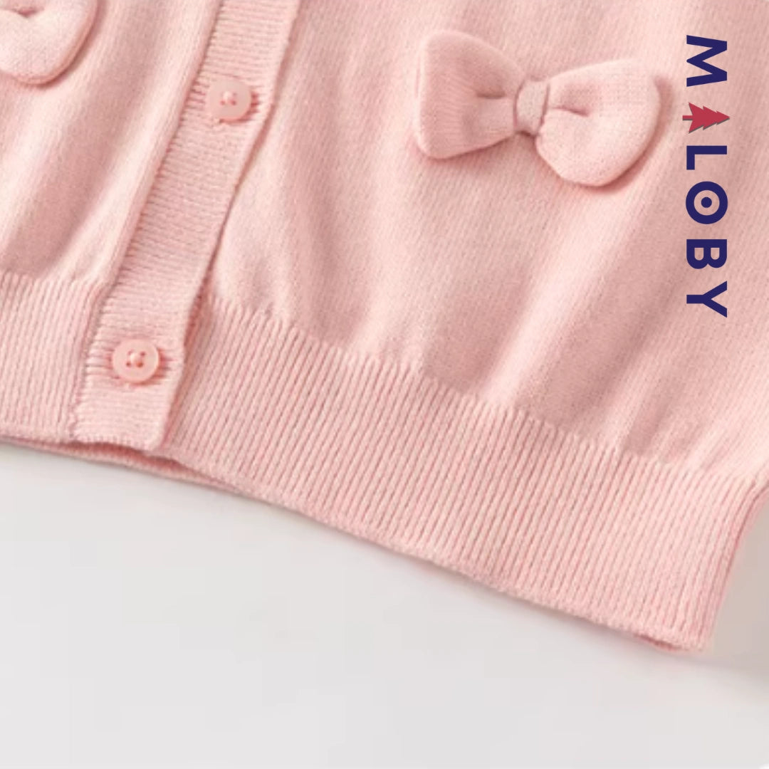 Cardigan en pur coton motif Minnie enfant fille -Rose -robes et ensembles pour filles, bébés et garcons - MALOBY