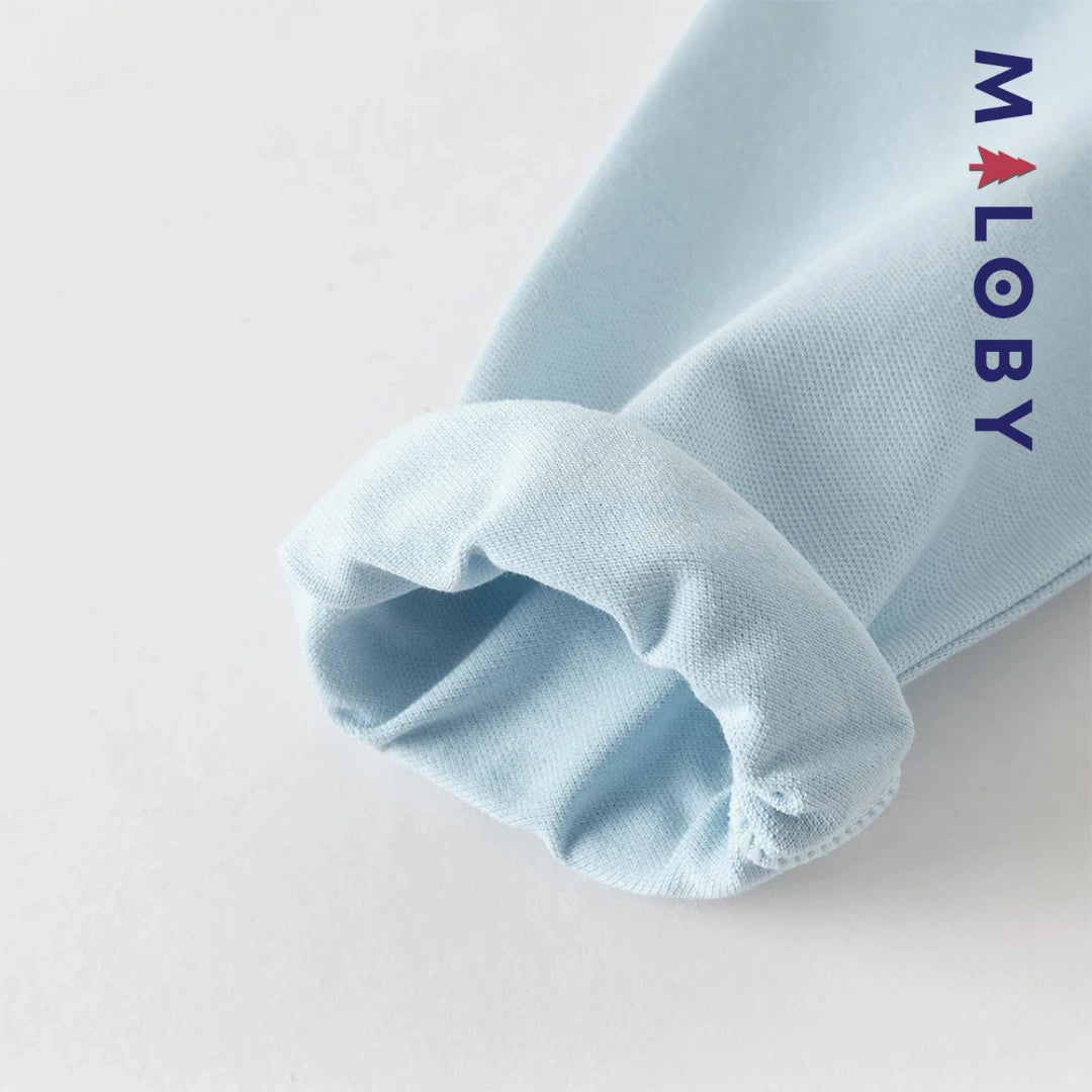 Polo manches longues enfants garçon -Bleu ciel -robes et ensembles pour filles, bébés et garcons - MALOBY