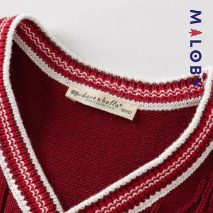 Duo chemise à nœud+cardigan enfant garçon -Rouge -robes et ensembles pour filles, bébés et garcons - MALOBY