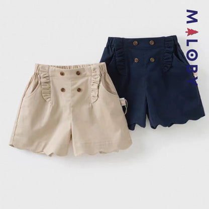 Short volonté enfant fille- Marine/Beige