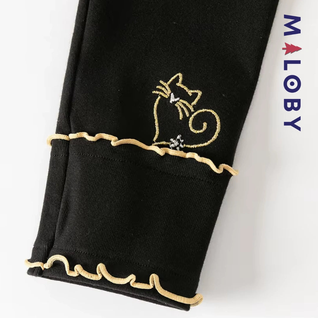 Leggings pantalon antibactérien et anti-acariens enfant fille -Noir
