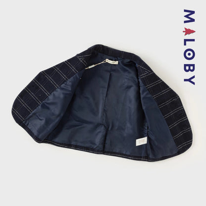 Ensemble cérémonie à carreaux enfant garçon - marine -robes et ensembles pour filles, bébés et garcons - MALOBY