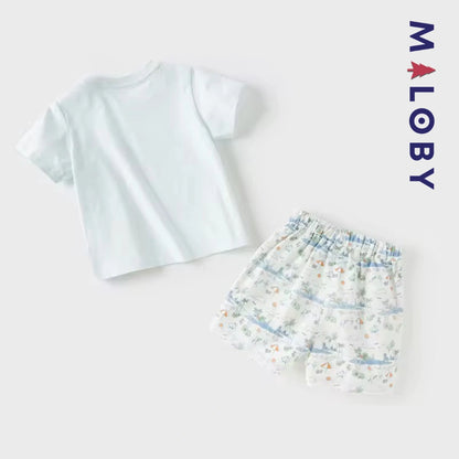 Ensemble Eté 2 Pièces t-shirt+short enfant garçon -Bleu ciel