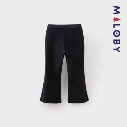 Pantalon évasé longueur chevilles enfant fille- marine