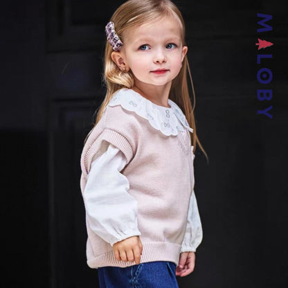 Gilet sans manches enfant fille -Rose -robes et ensembles pour filles, bébés et garcons - MALOBY