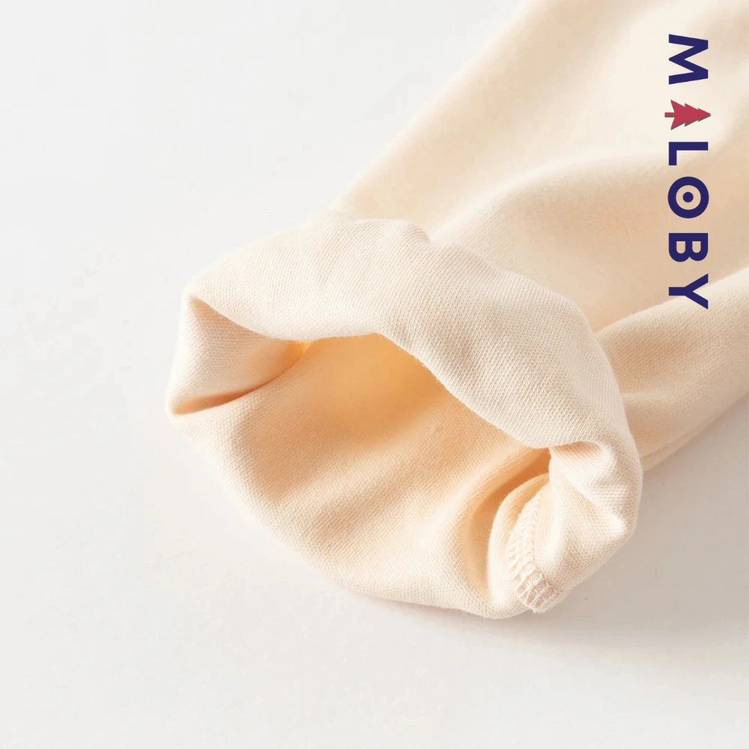 Robe bi-matière effet 2 en 1 enfant fille- marron