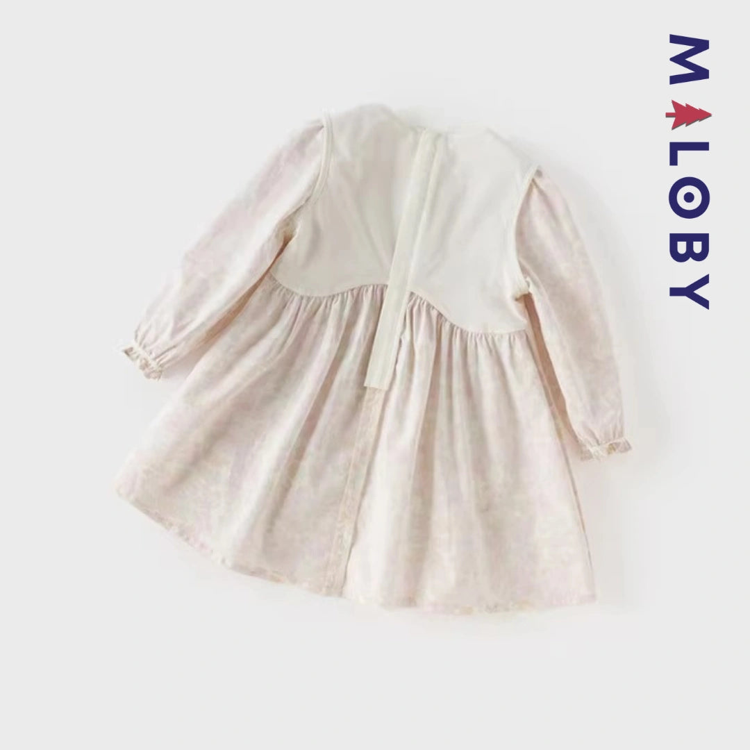 Robe longue motifs fleuris enfant fille -Floral -robes et ensembles pour filles, bébés et garcons - MALOBY