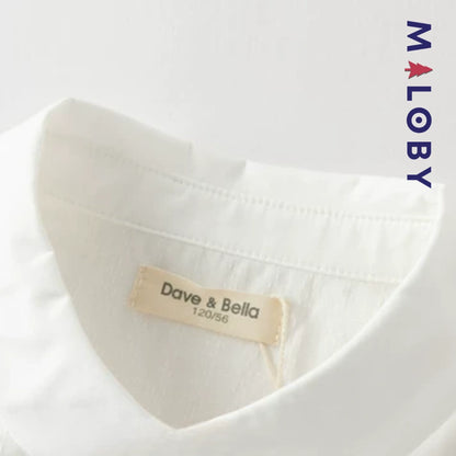 Chemise été à nœud enfant fille- Blanc/Bleu