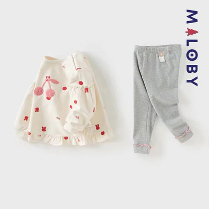 Ensemble 2 pièces sweat + Legging enfant fille- Rose