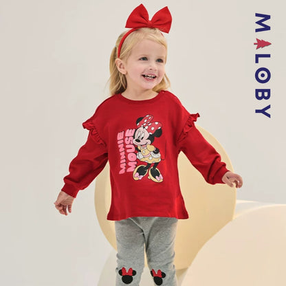 Ensemble Minnie Disney Sweat+Pantalon enfant fille- Rouge/Noir