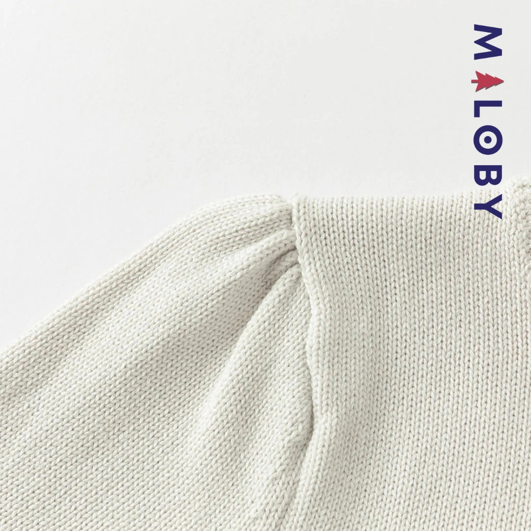 Robe bi-matière motif chat enfant fille- gris