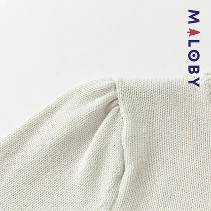 Robe bi-matière motif chat enfant fille- gris