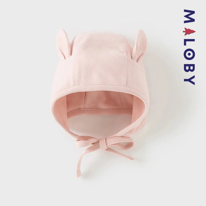 Ensemble 2 pièces combinaison+bonnet bébé fille-Rose