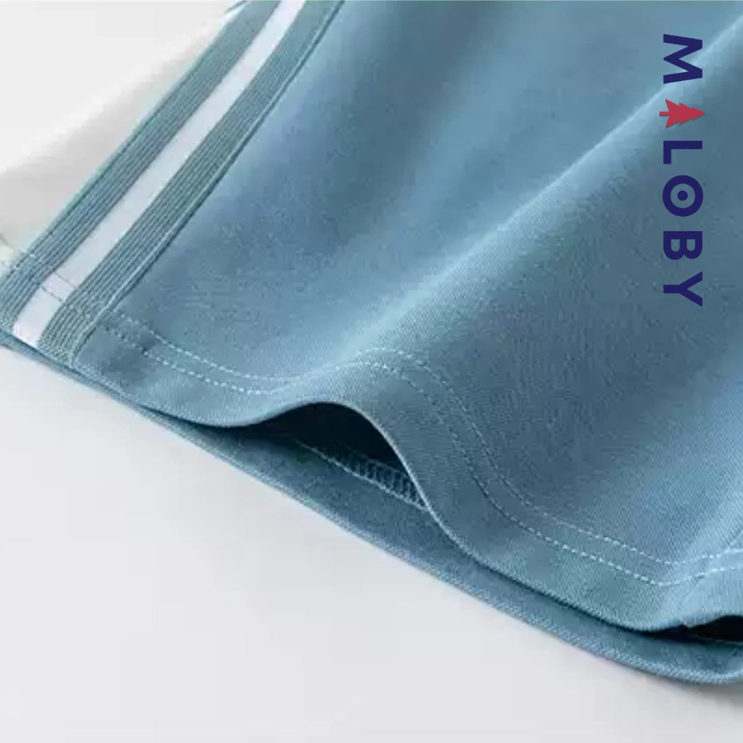Ensemble été 2 pièces antibactérien enfant garçon -Bleu