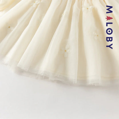 Robe de cérémonie à smocks enfant fille -Jaune