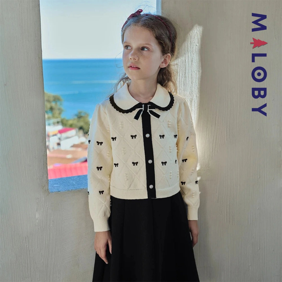 Robe cérémonie en maille enfant fille -Beige -robes et ensembles pour filles, bébés et garcons - MALOBY