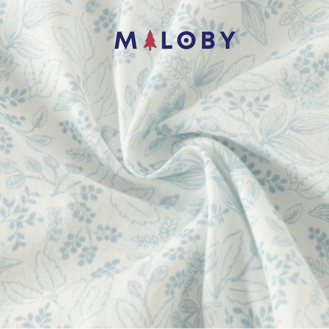 Ensemble combinaison +chapeau bébé fille - blanc/bleu -robes et ensembles pour filles, bébés et garcons - MALOBY