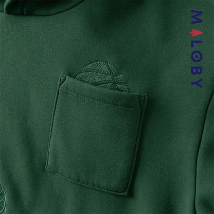sweat à capuche doublé sherpa enfant garçon- vert