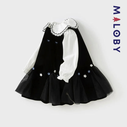 Ensemble cérémonie Robe +chemise enfant fille -Noir -robes et ensembles pour filles, bébés et garcons - MALOBY