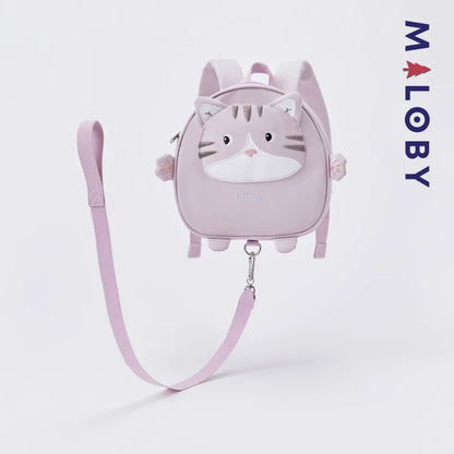 Sac à dos maternelle motif fantaisie enfant fille et garçon - violet/noir