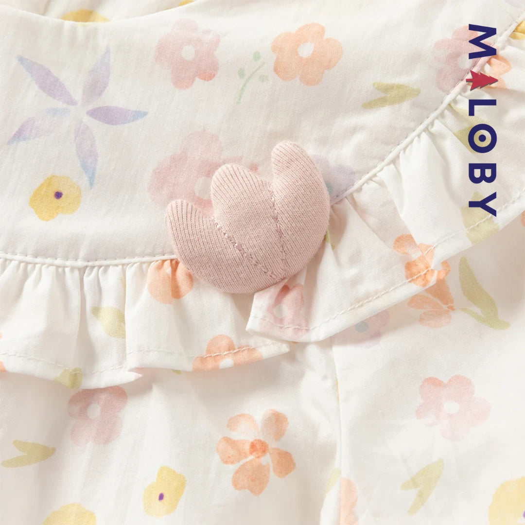 Ensemble fleuri blouse & legging enfant fille- Rose