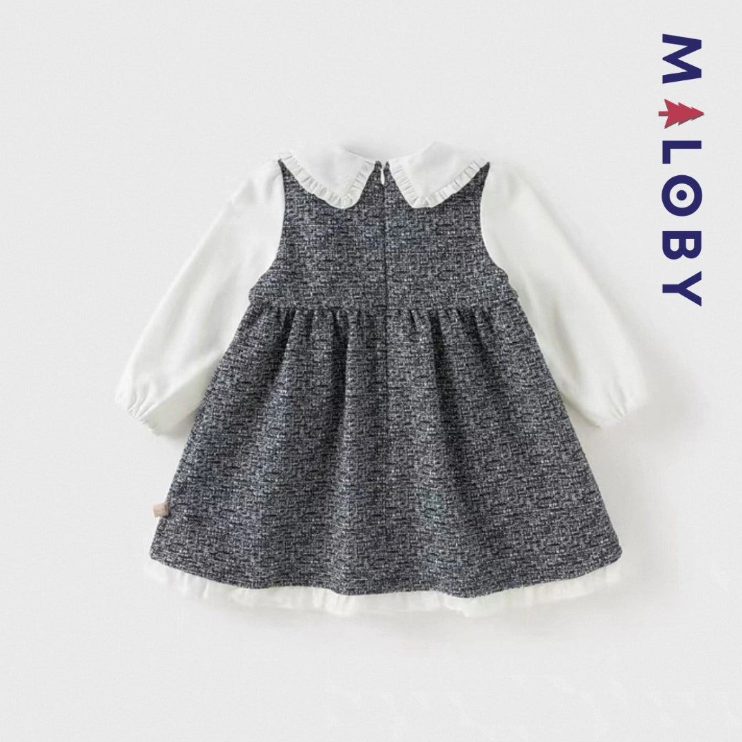 Robe style chanel enfant fille- Marine -robes et ensembles pour filles, bébés et garcons - MALOBY