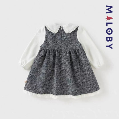 Robe style chanel enfant fille- Marine -robes et ensembles pour filles, bébés et garcons - MALOBY