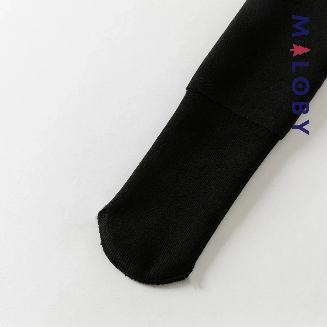 Collant épais à nœuds enfant fille- beige/noir