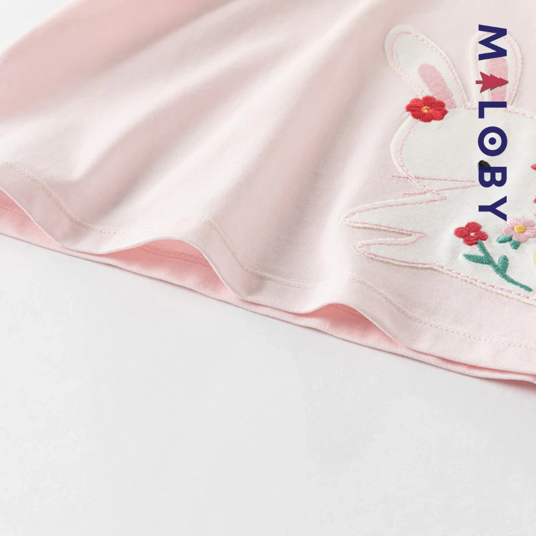 T-shirt d'Eté motif fantaisie enfant fille -Rose