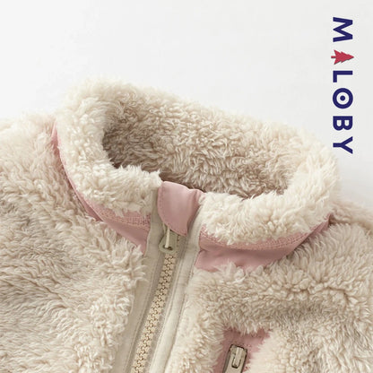 Veste sans manches en peluche enfant fille- Rose