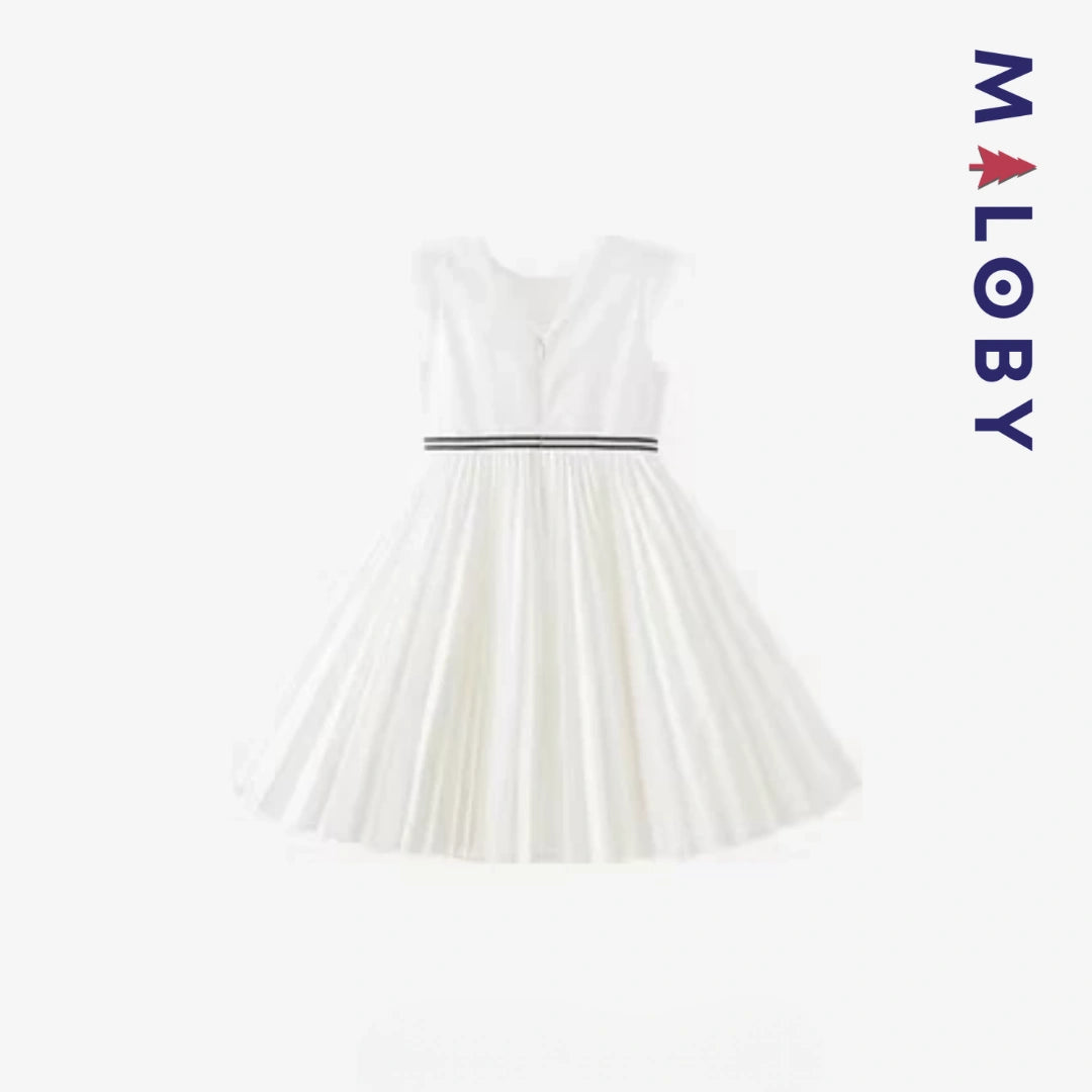 Robe princesse pour cérémonie à jupe plissée fille- Ivoire